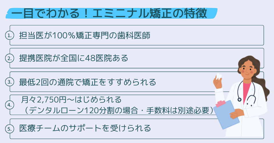 エミニナル矯正の特徴